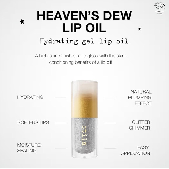 BNIB Stila Heavens Dew Hydrating Lip Oil - Moondust - Picture 7 of 8